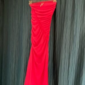 NWOT Anthropologie Strapless Coral Dress